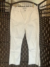 Primark D&Co White Denim Jeans Trousers Flared Size 14