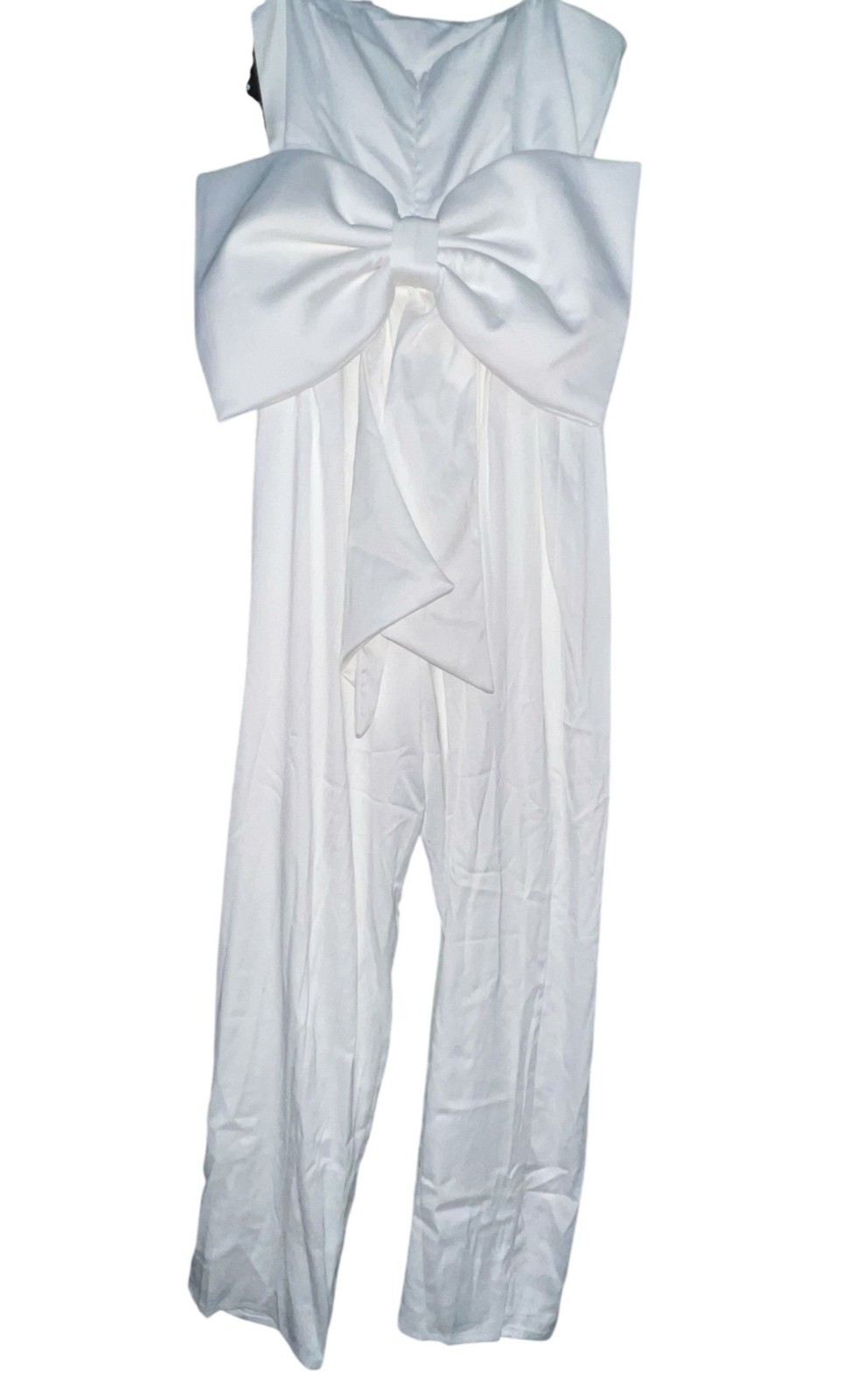 Lulus Beloved Bliss Ivory Strapless Slim Leg Bow Jumpsuit Sz Small Womens White image 3
