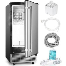 Icyglee Commercial Under Counter Ice Maker Machine 100 Lbs/Day, Auto Cleaning