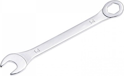uxcell Thin Combination Wrench with Offset 6-Point End and Angled Open 14mm 