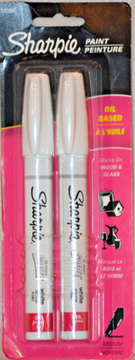 Sharpie Paint Markers Medium Point White Oil-Base 2 Pack 2010 NOS 1782041 Sealed