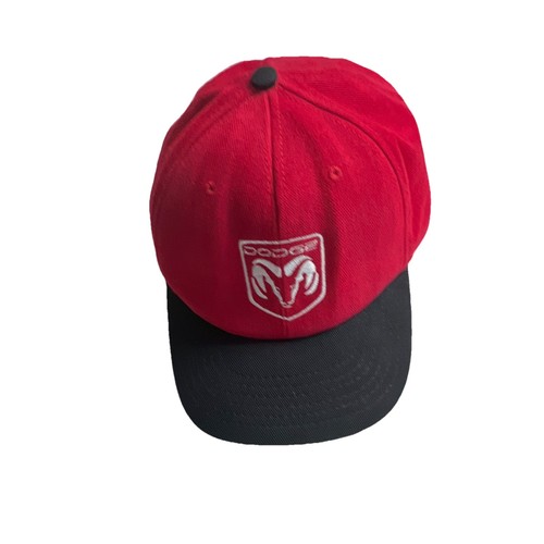 Vintage Dodge Ram Snapback Cap Red/Black Made inUSA Embroidered Mopar- Excellent