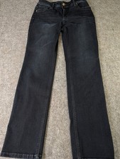So Slimming by Chico's Jeans Women 1 8 Straight Pockets Studs Blue NWOT