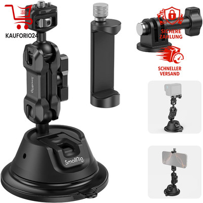 Suction Cup Mount Saugnapfhalterung für Action-Kamera mit Telefonhalter 1/4''