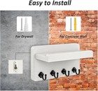 Nekon Key Holder Wall Mount, 8.5 Inch Small Home Decor Wooden Wall Organizer wit
