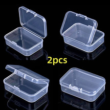 2x Small Plastic Storage Container Box DIY Coins Screws Jewelry Travel Beads US