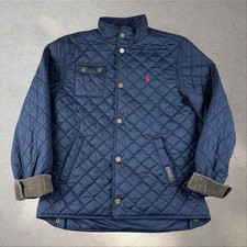 Polo Ralph Lauren Barn Jacket Boys Size Large Blue Quilted Puffer Coat