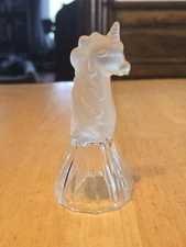 Vintage Pressed Glass Unicorn Table Dinner Bell. Read description.