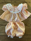 VTG 1985 COLECO/CABBAGE PATCH KIDS Peach Salmon Moiré Dress & Bloomers Outfit