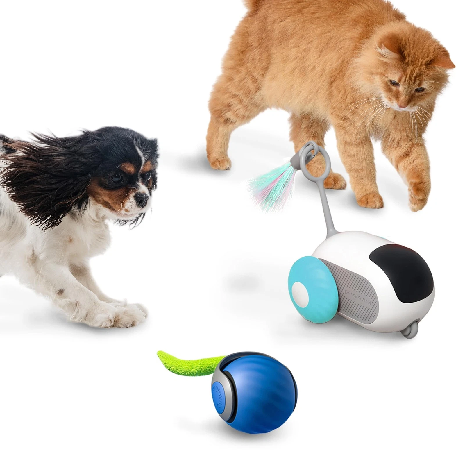 1pc Interactive Automatic Remote Control Cat Mice Car and 1pc Moving Speedy C...