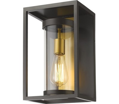 Z-Lite Dunbroch Outdoor Wall Sconce 1-Light 60 Watts Deep Bronze & Outdoor Brass