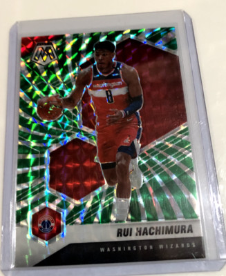 2020-21 Panini Mosaic RUI HACHIMURA Green Swirl /10 FOTL Wizards Lakers
