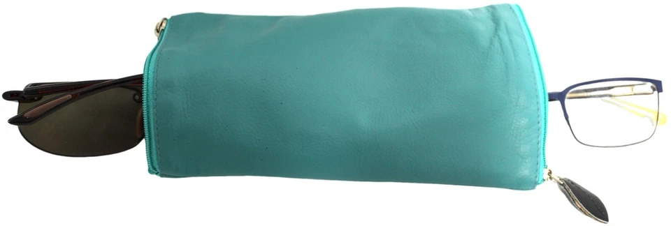 Двусторонний чехол для двух пар очков с молнией. Качественная лицевая кожа. - Изображение 4 из 4