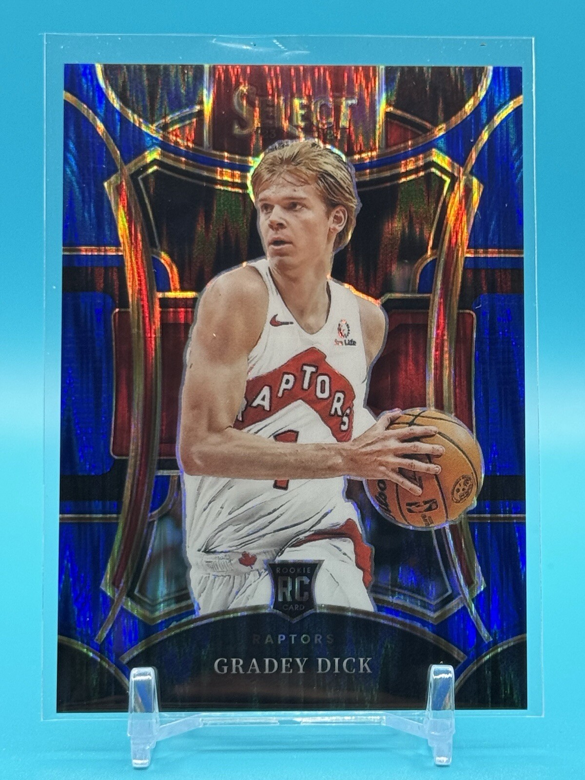 2023-24 Panini Select Mezzanine Blue Flash Prizm #312 Gradey Dick RC /99 Raptors