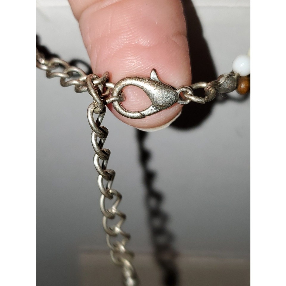 Beachy Beaded Boho Necklace Shell Pendant Layered Surfer Summer Costume