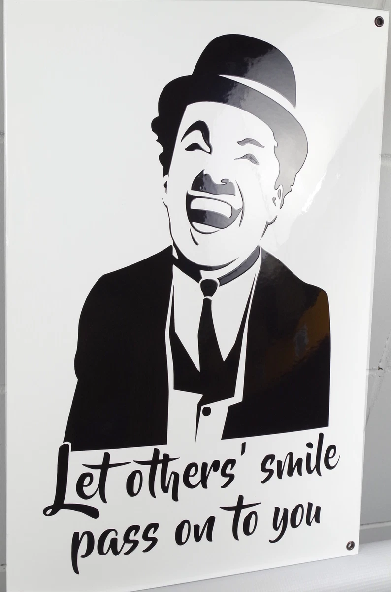 CHARLIE CHAPLIN Kunst 35x50 cm EMAILSCHILD Poster Design Bild | Wandbild Pop Art