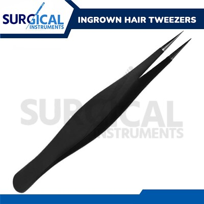 #ad #ad Surgical Tweezers for Ingrown Hair Precision Sharp Needle Nose Pointed Black $7.99
