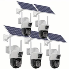 5PCS WiFi 4MP Wireless Solar Power PTZ Camera Security CCTV Surveillance Outdoor