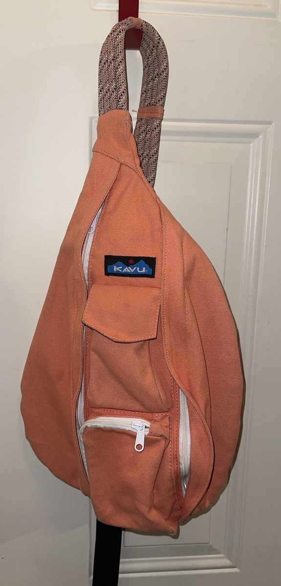 KAVU Rope Sack, Crossbody Bag, Sling Orange. Please See Marks Up Close!