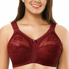 UK Lace Plus Size Bra Full Coverage Firm Hold Non Padded Non wired Full Cup Bra