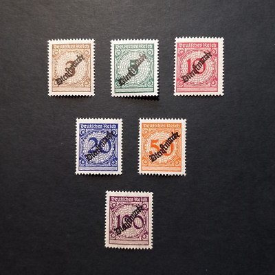 DEUTSCHLAND WEIMAR 1923 / F.LLI DIENST, SERIE VON 6 WERTEN UNVERSEHRT POSTFRISCH **
