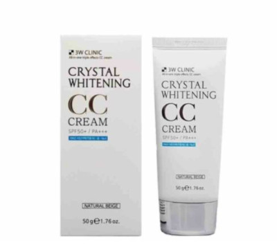 3W Clinic Crystal Whitening CC Cream 50g 1.76oz SPF50+ PA+++ Natural Begie