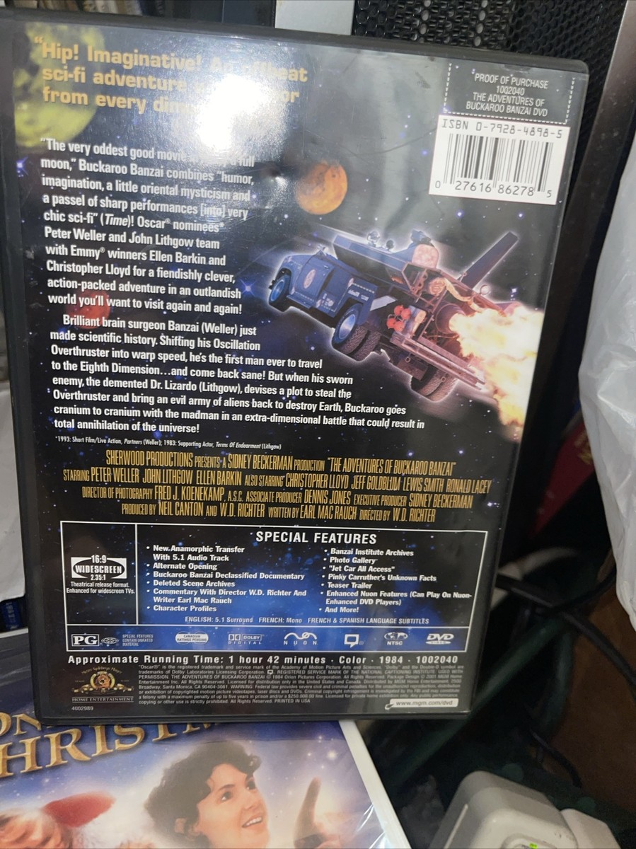 The Adventures Of Buckaroo Banzai (DVD) Peter Weller Insert