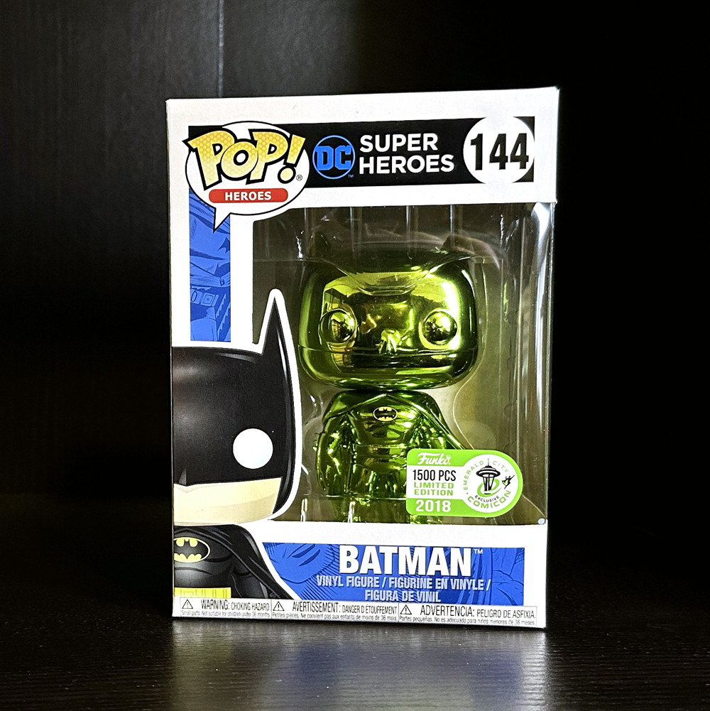 Funko Pop! Green Chrome Batman 144 - Emerald City Comicon (Eccc) 2018 - Le 1500