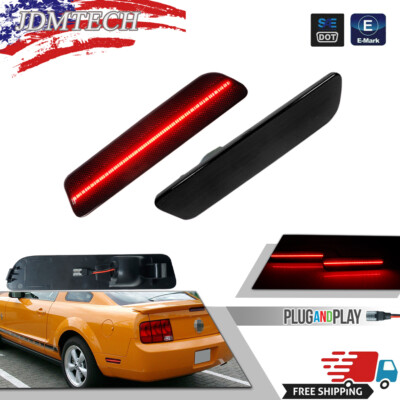 For 2005-2009 Ford Mustang Smoke Lens Rear Bumper Side Marker Blinker LED Lights