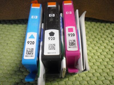 3PK  HP 920 OfficeJet 7000 7500A 6000 6500 Black Magenta Cyan