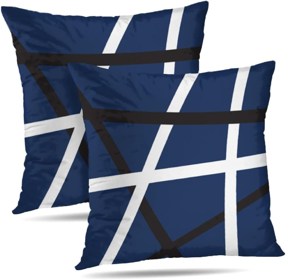 Modern Art Geometric Blue White Absorbent Decorative Throw Pillow Cover