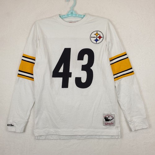 Troy Polamalu Steelers Mitchell & Ness NFL Large Thick Longsleeve White NWT - Picture 2 of 10