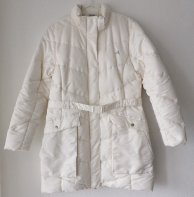 Jacke - Daunenjacke - Winterjacke -  Kapuze - Adidas- Gr. 44 - Creme / Weiss