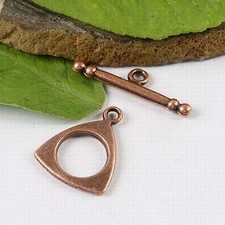 15sets copper-tone triangle toggle clasps h1381