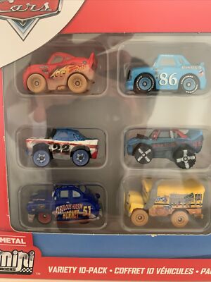Disney Pixar Cars - Mini Racers - 10 Pack Miss Fritter George New