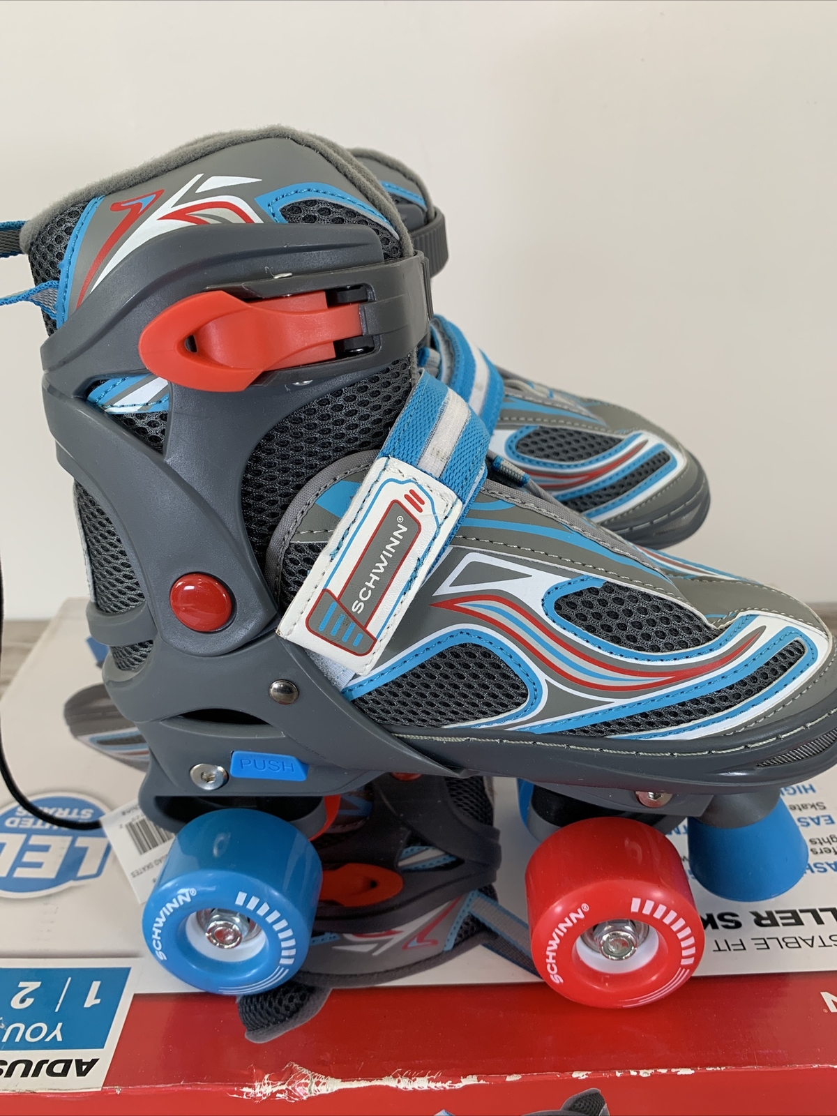 Schwinn Childrens Roller Skates Youth Adjustable Size 14 Boys for sale
