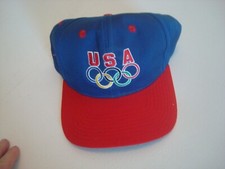 USA OLYMPIC RINGS 1996 ATLANTA  RARE 90S SCRIPT snapback HAT CAP VINTAGE A1