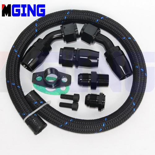 39MM NPT 1/2'' FLANGE T3 T4 T04E T6 TURBO CHARGER OIL DRAIN RETURN FEED LINE BK - Picture 3 of 5