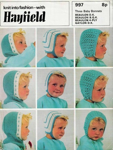 Hayfield 997 Original Baby Strickanleitung Baby Hauben DK/4-lagig