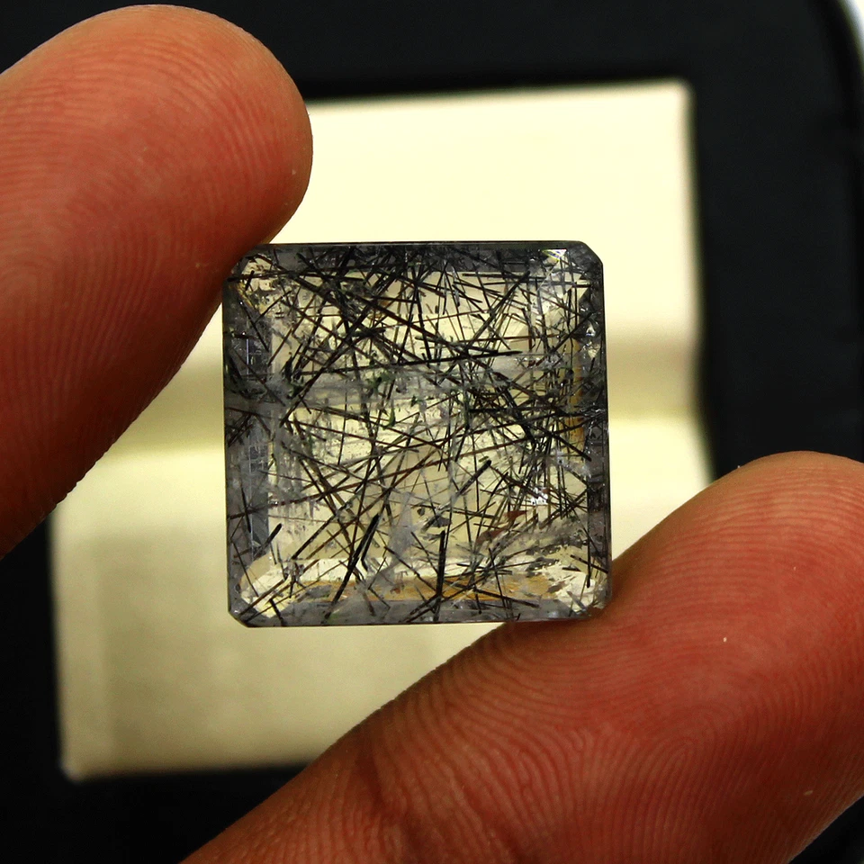 17.17 Cts Natural Tourmaline Rutile Quartz 17MM Faceted Cut Top Quality Gemstone - Image 3 of 4