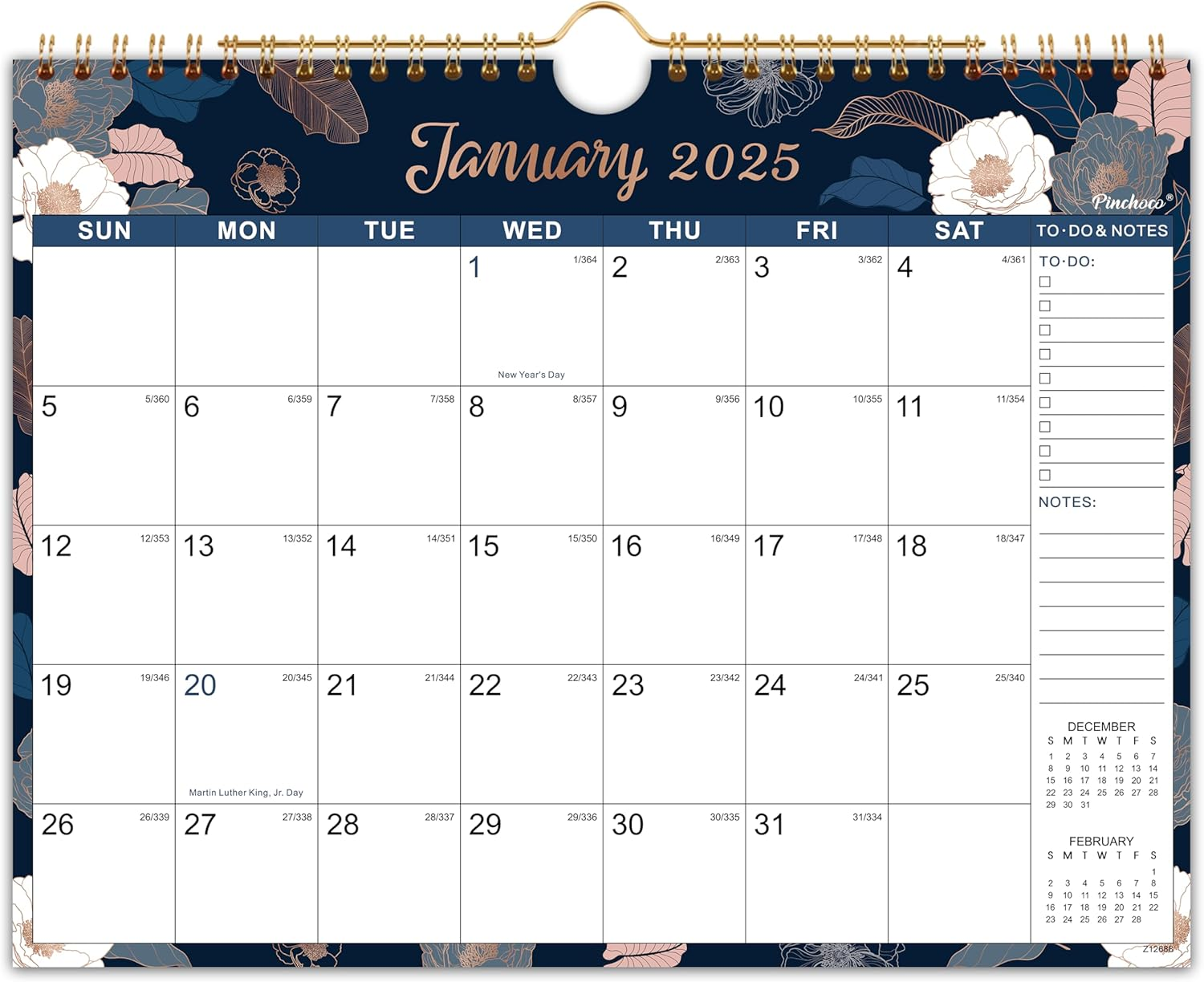 2025 Calendar - Wall Calendar 2025, Jan.2025 - Dec.2025, 8.5