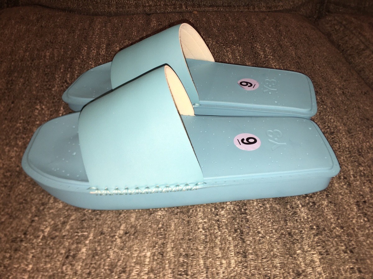 Adidas Y-3 Yohji Yamamoto Blue Cyan Sandals Slides Mens Sz 9