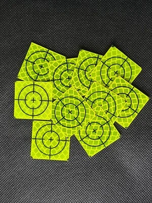 20 pack Yellow Retro Survey Targets 30mm - 60mm Adhesive For Total Stations EDM