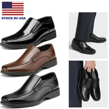 Men's Dress Loafers Slip On Shoes Classic Oxfords Party Wedding Shoes Wide Size