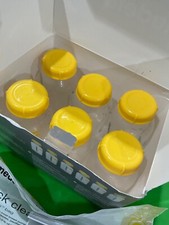 MEDELA BREAST MILK COLLECTION STORAGE BOTTLE SET 6 5 OZ. LIDS 87095 NEW NIB