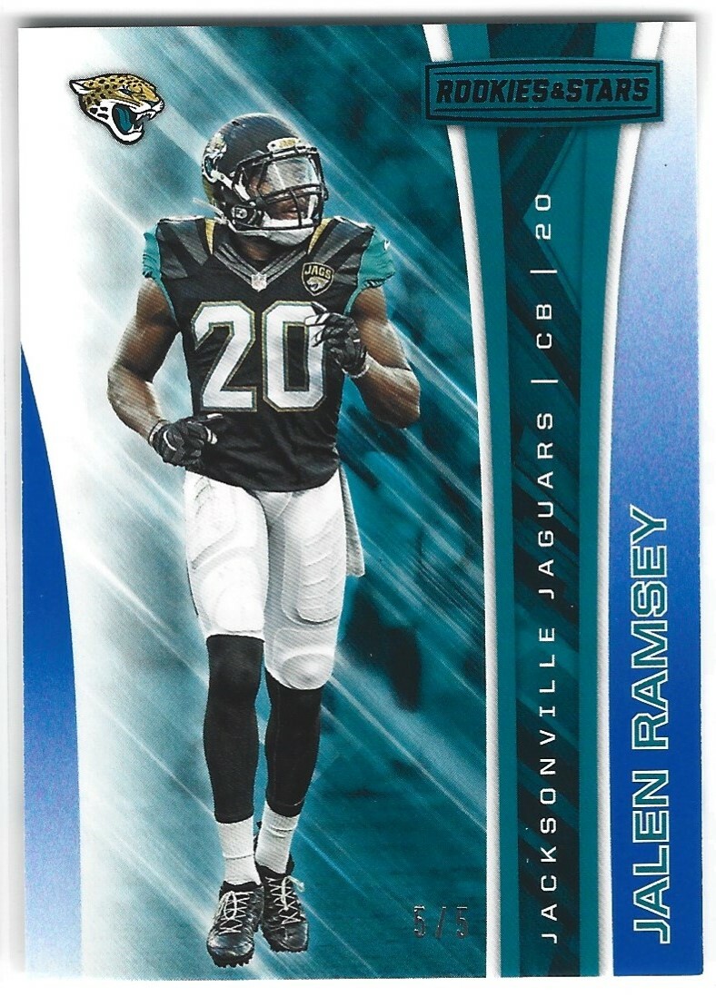 JALEN RAMSEY 17 ROOKIES & STARS TRUE BLUE AUTO #5/5 BOOKEND JAGUARS  SEMINOLES K# | eBay