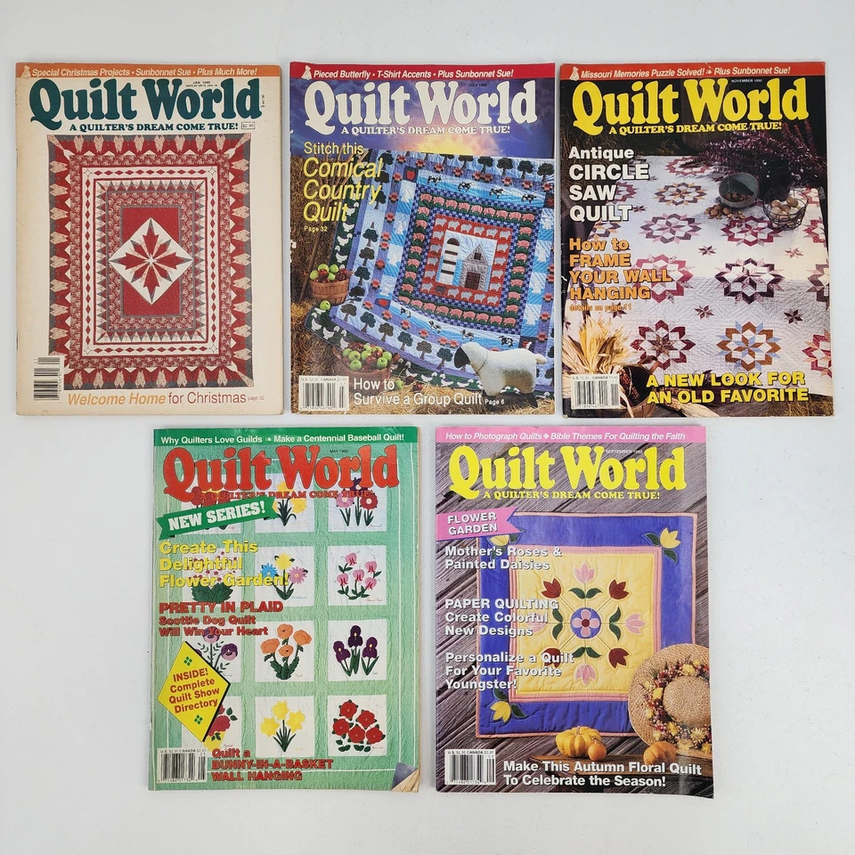 Lot of 9 Vtg 1990s Quilt World Magazines Sewing Quilting Patterns & Projects - Image 2 of 4