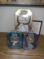 3 x Triple Whammy Collector Sealed Tins (Complete Tin Set) Pokemon TCG