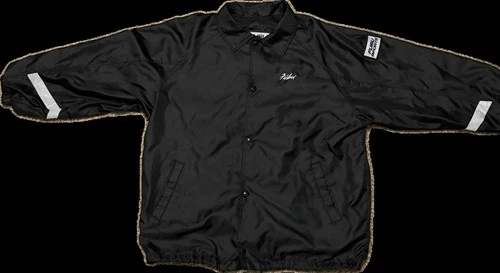 Vintage 90s FUBU Sports Nylon Coach Jacket Mens XL Black Embroidered Back Logo - product listing photo