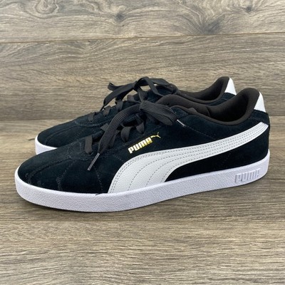 Puma Club 5v5 Sneakers Mens Size 9 Black White Suede Retro Terrace 397444-01